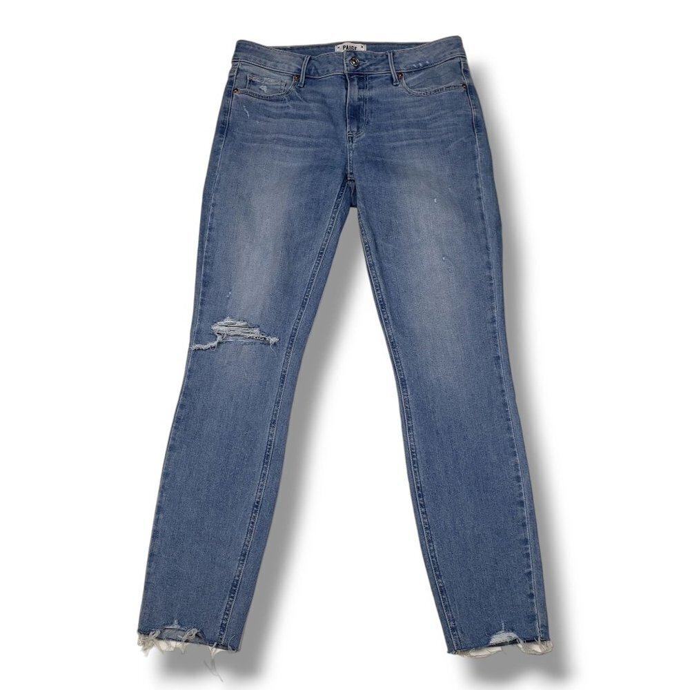 Paige Verdugo Ankle Jeans Womens 28 Distressed Fray Light Wash‎